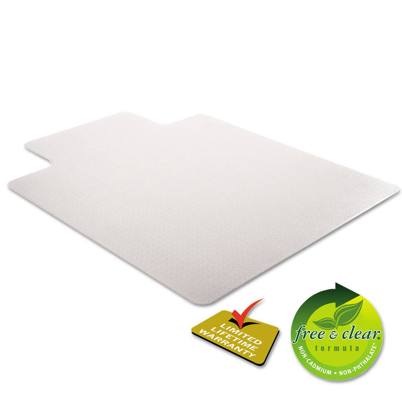 deflecto SuperMat Frequent Use Chair Mat for Medium Pile Carpet, 45 x 53, Wide Lipped, Clear