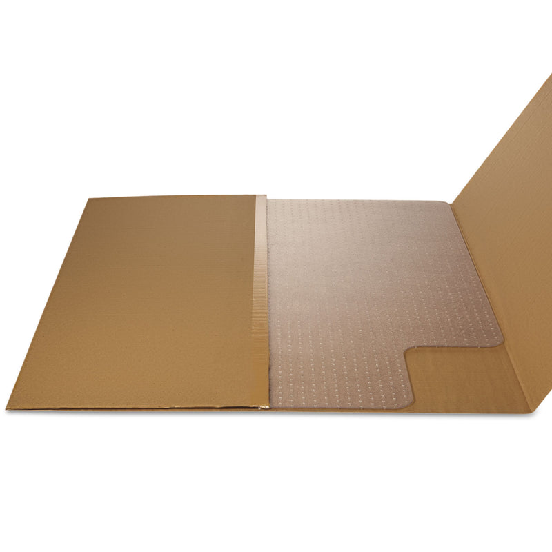deflecto DuraMat Moderate Use Chair Mat, Low Pile Carpet, Flat, 36 x 48, Lipped, Clear
