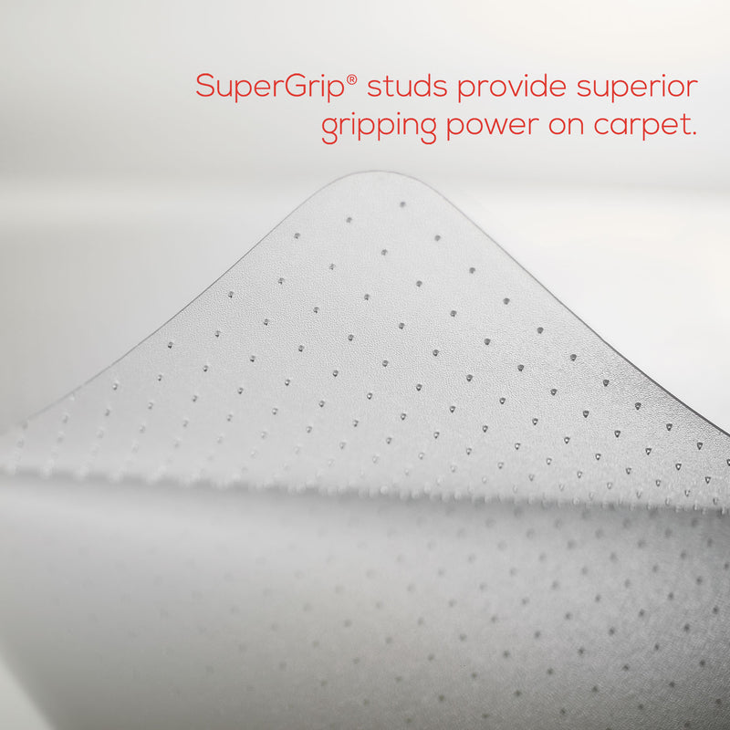 deflecto EconoMat Occasional Use Chair Mat, Low Pile Carpet, Flat, 36 x 48, Lipped, Clear