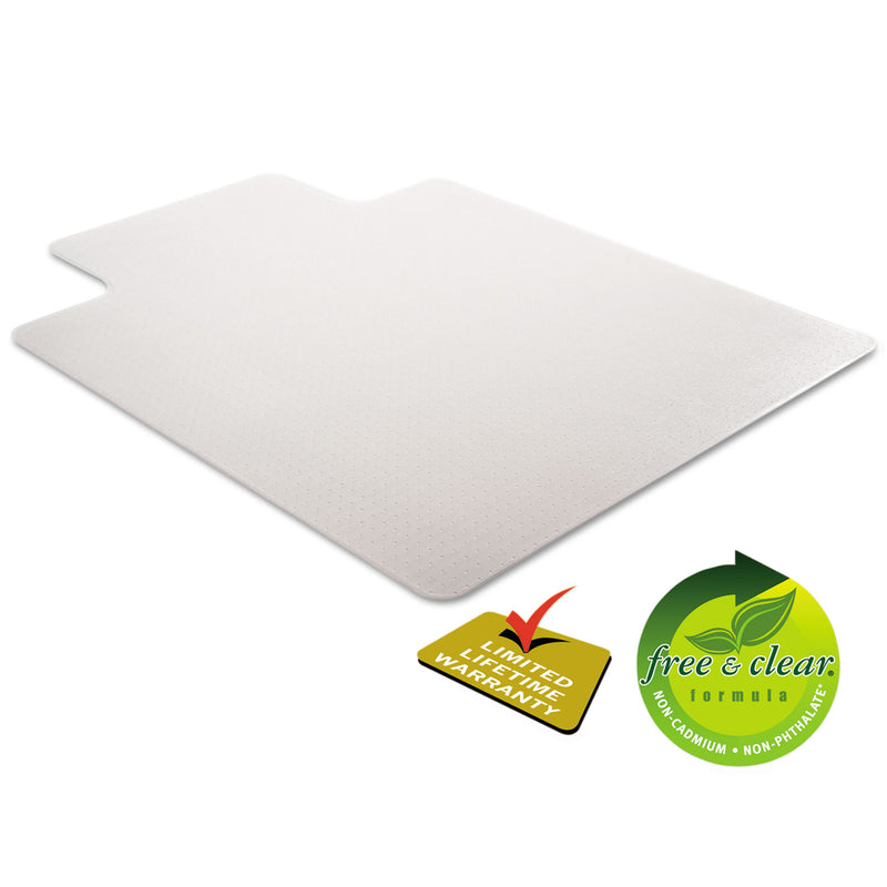 deflecto DuraMat Moderate Use Chair Mat, Low Pile Carpet, Flat, 36 x 48, Lipped, Clear