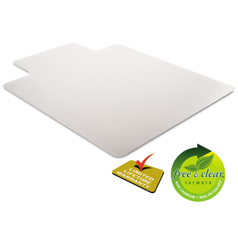 deflecto DuraMat Moderate Use Chair Mat for Low Pile Carpet, 45 x 53, Wide Lipped, Clear