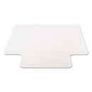 deflecto EconoMat Occasional Use Chair Mat for Low Pile Carpet, 45 x 53, Wide Lipped, Clear