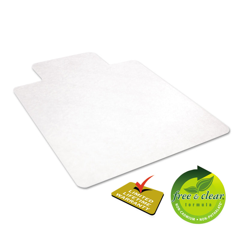 deflecto EconoMat All Day Use Chair Mat for Hard Floors, 36 x 48, Lipped, Clear