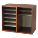 Safco Fiberboard Literature Sorter, 12 Compartments, 19.63 x 11.88 x 16.13, Cherry