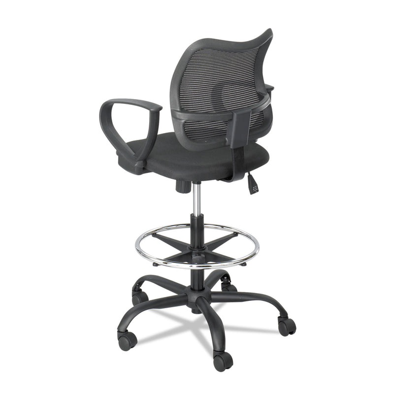Safco Vue Series Mesh Extended-Height Chair, Supports Up to 250 lb, 23" to 33" Seat Height, Black Fabric