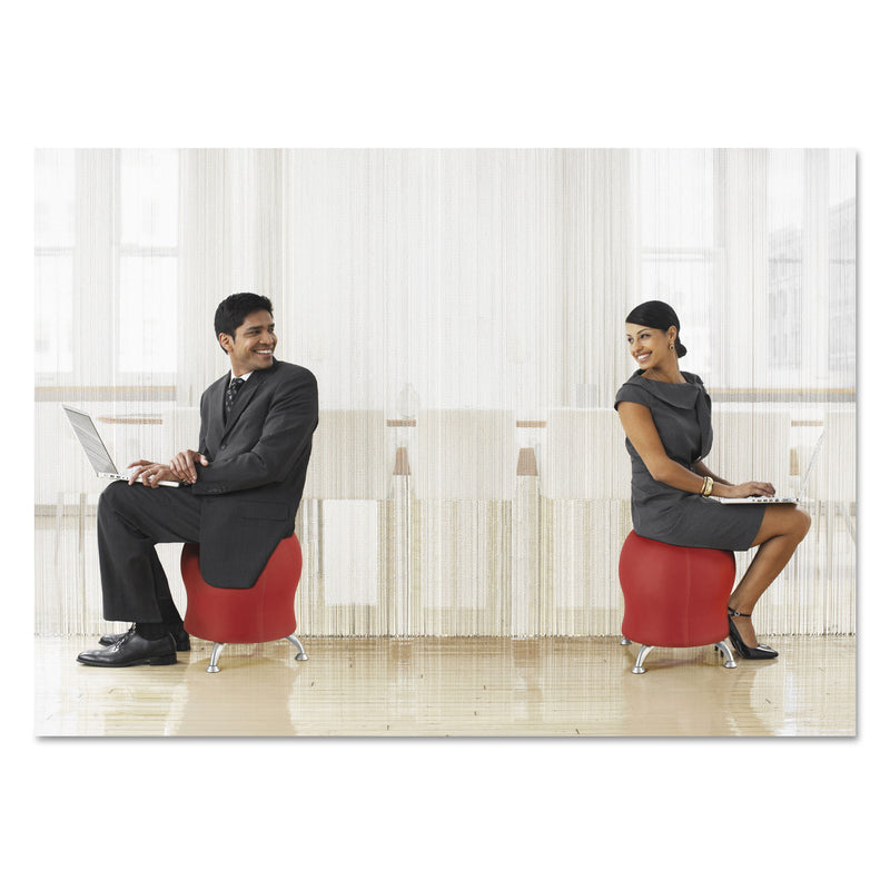 Safco Zenergy Ball Chair, Backless, Supports Up to 250 lb, Crimson Fabric Seat, Silver Base
