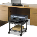 Safco Underdesk Printer/Fax Stand, Engineered Wood, 2 Shelves, 19" x 16" x 13.5", Black