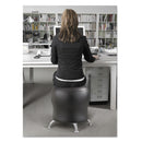 Safco Zenergy Ball Chair, Backless, Supports Up to 250 lb, Black Vinyl Seat, Silver Base