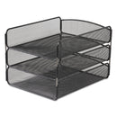 Safco Onyx Desk Tray, 3 Sections, Letter Size Files, 9.25" x 11.75" x 8", Black