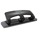 Swingline 20-Sheet SmartTouch Three-Hole Punch, 9/32" Holes, Black/Gray