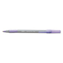 BIC Round Stic Grip Xtra Comfort Ballpoint Pen, Easy-Glide, Stick, Medium 1.2 mm, Purple Ink, Gray/Purple Barrel, Dozen