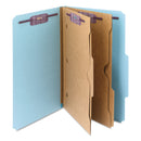 Smead 6-Section Pressboard Top Tab Pocket-Style Classification Folders with SafeSHIELD Fasteners, 2 Dividers, Legal, Blue, 10/BX