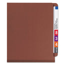 Smead End Tab Pressboard Classification Folders with SafeSHIELD Coated Fasteners, 3 Dividers, Letter Size, Red, 10/Box