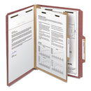 Smead 100% Recycled Pressboard Classification Folders, 1 Divider, Letter Size, Red, 10/Box