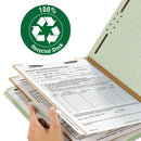 Smead 100% Recycled Pressboard Classification Folders, 2 Dividers, Legal Size, Gray-Green, 10/Box
