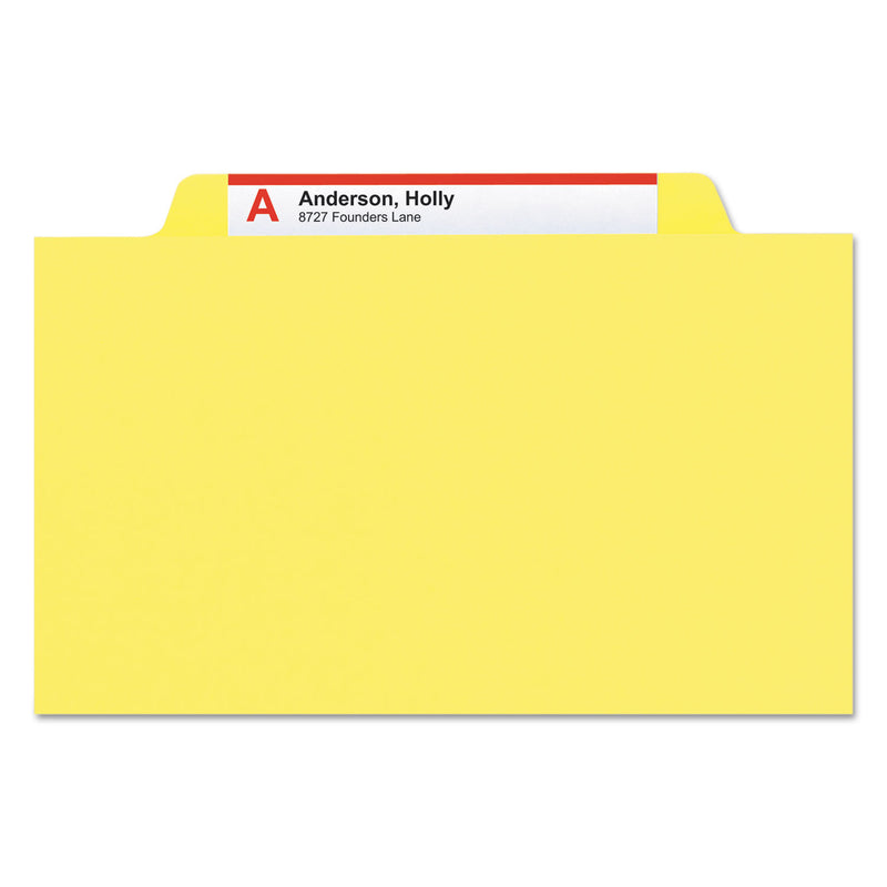 Smead Colored Top Tab Classification Folders, 1 Divider, Letter Size, Yellow, 10/Box