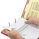 Smead Four-Section Pressboard Top Tab Classification Folders with SafeSHIELD Fasteners, 1 Divider, Letter Size, Bright Red, 10/Box
