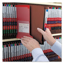 Smead End Tab Pressboard Classification Folders with SafeSHIELD Coated Fasteners, 3 Dividers, Letter Size, Red, 10/Box