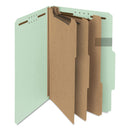 Smead 100% Recycled Pressboard Classification Folders, 3 Dividers, Legal Size, Gray-Green, 10/Box