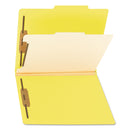 Smead Colored Top Tab Classification Folders, 1 Divider, Letter Size, Yellow, 10/Box