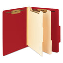 Smead Colored Top Tab Classification Folders, 2 Dividers, Letter Size, Red, 10/Box