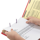 Smead End Tab Pressboard Classification Folders with SafeSHIELD Fasteners, 2 Dividers, Letter Size, Bright Red, 10/Box