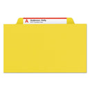Smead 6-Section Pressboard Top Tab Pocket-Style Classification Folders with SafeSHIELD Fasteners, 2 Dividers, Legal, Yellow, 10/Box