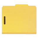 Smead 100% Recycled Pressboard Classification Folders, 2 Dividers, Letter Size, Yellow, 10/Box