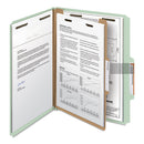 Smead 100% Recycled Pressboard Classification Folders, 1 Divider, Letter Size, Gray-Green, 10/Box