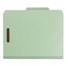 Smead 100% Recycled Pressboard Classification Folders, 1 Divider, Letter Size, Gray-Green, 10/Box