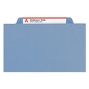 Smead Colored Top Tab Classification Folders, 2 Dividers, Letter Size, Blue, 10/Box