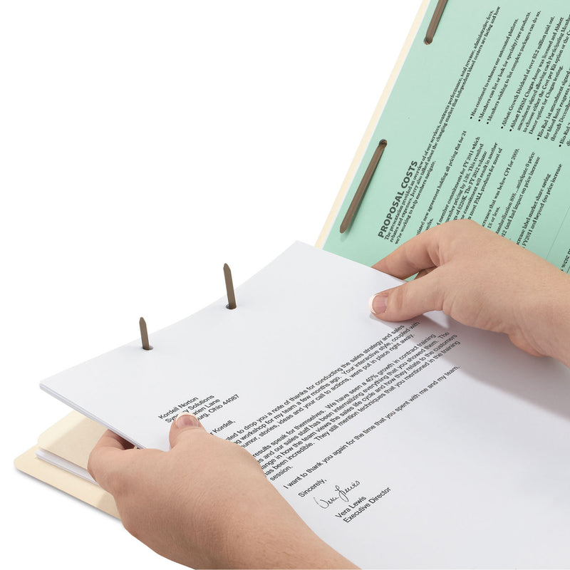 Smead Manila Four- and Six-Section Top Tab Classification Folders, 1 Divider, Legal Size, Manila, 10/Box