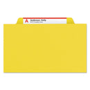 Smead Four-Section Pressboard Top Tab Classification Folders with SafeSHIELD Fasteners, 1 Divider, Legal Size, Yellow, 10/Box