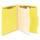 Smead Colored Top Tab Classification Folders, 1 Divider, Letter Size, Yellow, 10/Box