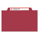 Smead Colored Top Tab Classification Folders, 1 Divider, Letter Size, Red, 10/Box