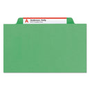 Smead Colored Top Tab Classification Folders, 2 Dividers, Letter Size, Green, 10/Box