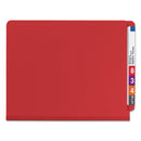Smead End Tab Pressboard Classification Folders with SafeSHIELD Fasteners, 2 Dividers, Letter Size, Bright Red, 10/Box