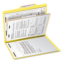Smead Colored Top Tab Classification Folders, 1 Divider, Letter Size, Yellow, 10/Box