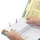 Smead 6-Section Pressboard Top Tab Pocket-Style Classification Folders with SafeSHIELD Fasteners, 2 Dividers, Legal, Green, 10/BX
