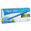 Paper Mate FlexGrip Ultra Ballpoint Pen, Retractable, Medium 1 mm, Blue Ink, Blue Barrel, Dozen