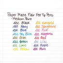 Paper Mate Point Guard Flair Felt Tip Porous Point Pen, Stick, Medium 0.7 mm, Black Ink, Black Barrel, Dozen