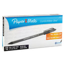 Paper Mate ComfortMate Ultra Ballpoint Pen, Stick, Medium 1 mm, Black Ink, Black Barrel, Dozen