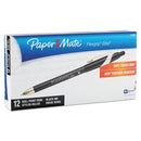 Paper Mate FlexGrip Elite Ballpoint Pen, Retractable, Medium 1 mm, Black Ink, Black Barrel, Dozen
