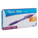 Paper Mate Profile Ballpoint Pen, Retractable, Bold 1.4 mm, Purple Ink, Purple Barrel, Dozen
