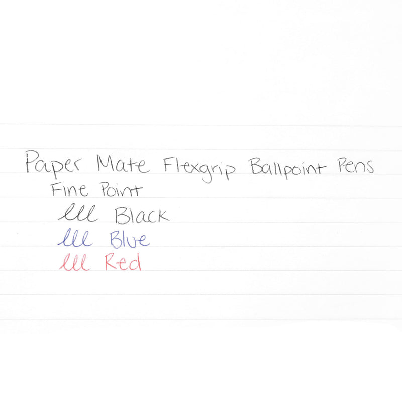 Paper Mate FlexGrip Elite Ballpoint Pen, Retractable, Fine 0.8 mm, Blue Ink, Blue Barrel, Dozen