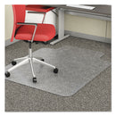 deflecto EconoMat Occasional Use Chair Mat, Low Pile Carpet, Flat, 36 x 48, Lipped, Clear