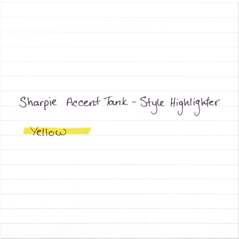 Sharpie Tank Style Highlighters, Yellow Ink, Chisel Tip, Yellow Barrel, Dozen