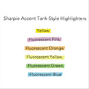 Sharpie Tank Style Highlighters, Blue Ink, Chisel Tip, Blue Barrel, Dozen
