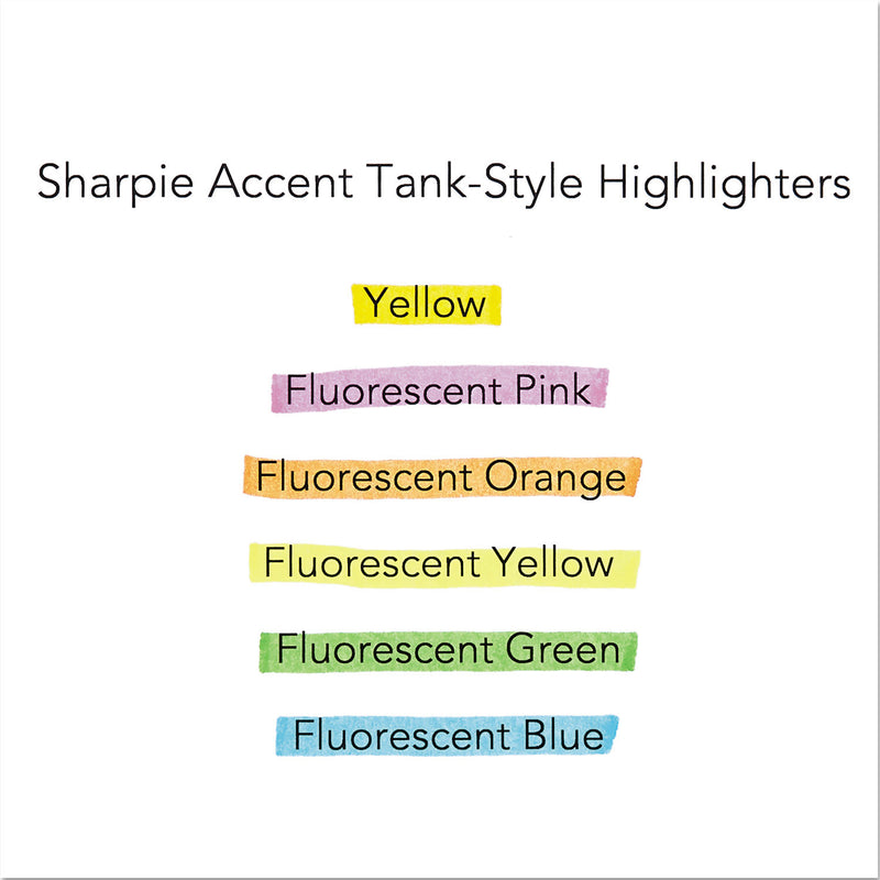 Sharpie Tank Style Highlighters, Blue Ink, Chisel Tip, Blue Barrel, Dozen