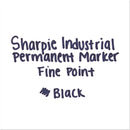 Sharpie Industrial Permanent Marker, Fine Bullet Tip, Black, Dozen